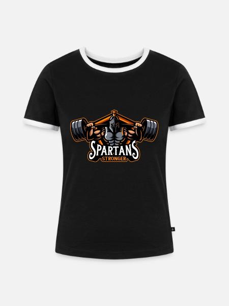 Spartaner - Frauen Kontrast-T-Shirt - Schwarz/Weiß