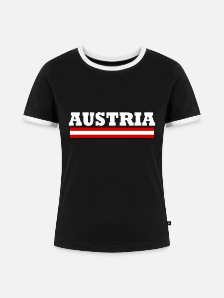 Austria - Frauen Kontrast-T-Shirt - Schwarz/Weiß