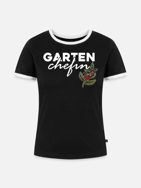 Garten Chefin - Frauen Kontrast-T-Shirt - Schwarz/Weiß