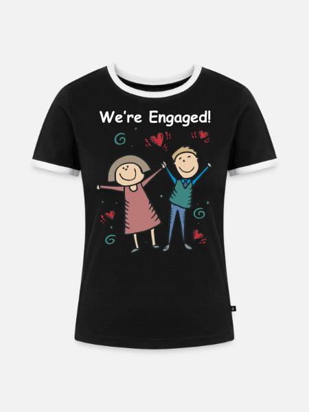 Wir sind verlobt - Frauen Kontrast-T-Shirt - Schwarz/Weiß