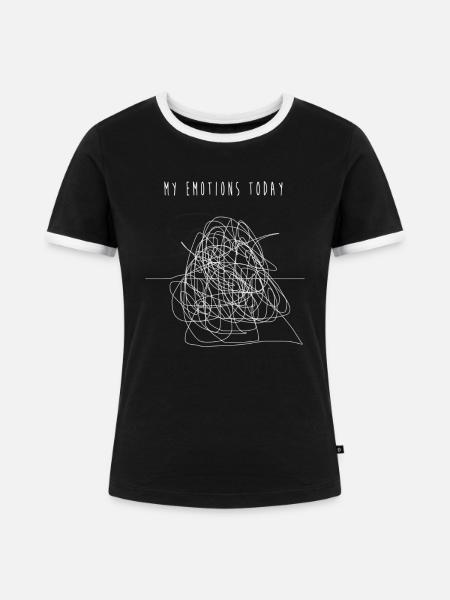 Emotion Gefühle - Frauen Kontrast-T-Shirt - Schwarz/Weiß