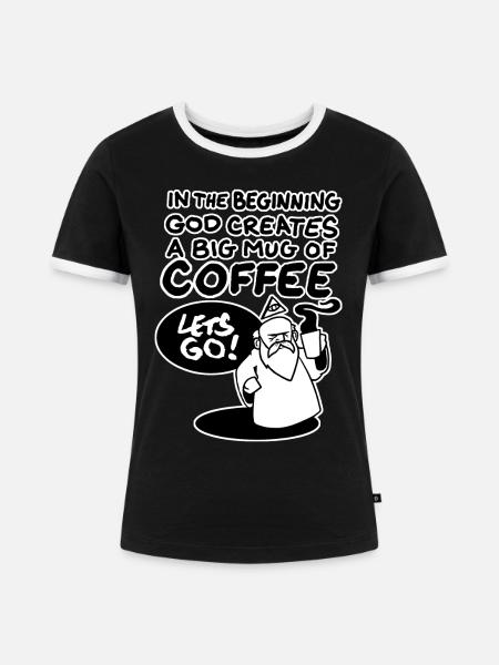 Coffeegod - Frauen Kontrast-T-Shirt - Schwarz/Weiß