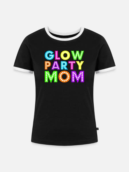 Glühen-Party-Mamma - Frauen Kontrast-T-Shirt - Schwarz/Weiß