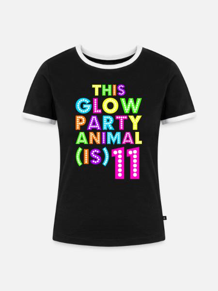 Glühende Party Animal11 - Frauen Kontrast-T-Shirt - Schwarz/Weiß