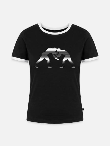 wrestling - Frauen Kontrast-T-Shirt - Schwarz/Weiß