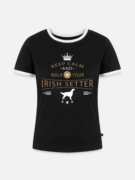 Irischer Roter Setter Shirt - Frauen Kontrast-T-Shirt - Schwarz/Weiß