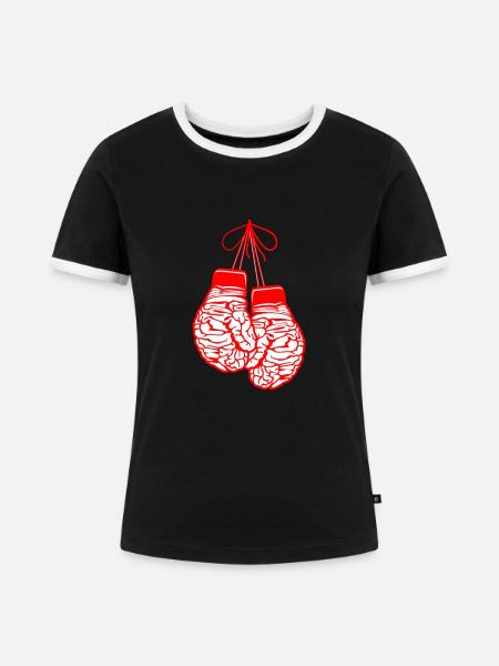 Brain Gloves - Frauen Kontrast-T-Shirt - Schwarz/Weiß
