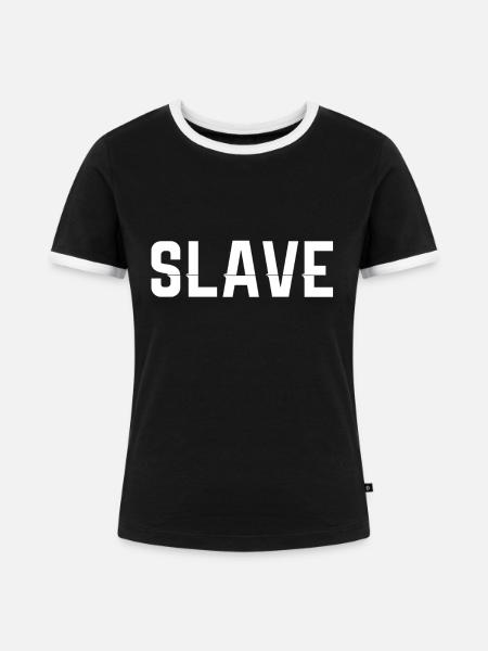 Slave - Frauen Kontrast-T-Shirt - Schwarz/Weiß