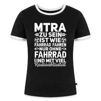 MTRA Medizinisch-Technischer Radiologie Mta - Frauen Kontrast-T-Shirt - Schwarz/Weiß - Vorne - Selfina (174cm)