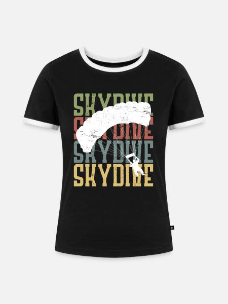 Fallschirmspringer Motiv Skydive Skydiver - Frauen Kontrast-T-Shirt - Schwarz/Weiß