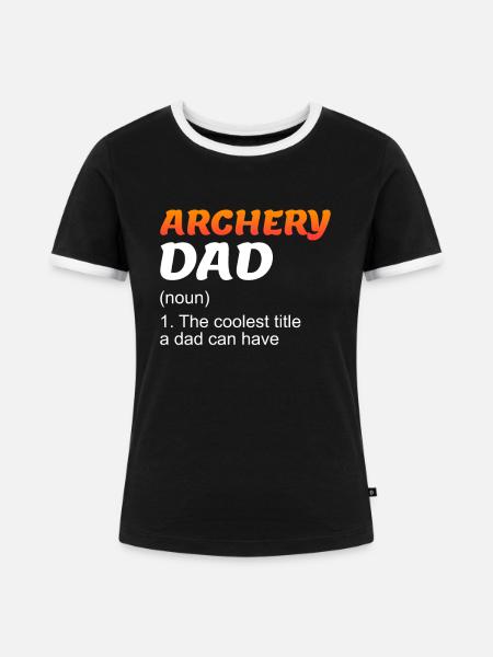 Bogenschützen Papa Bogenschießen - Frauen Kontrast-T-Shirt - Schwarz/Weiß