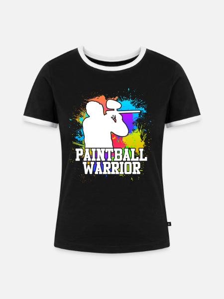 Paintball Warrior Paintballer - Frauen Kontrast-T-Shirt - Schwarz/Weiß