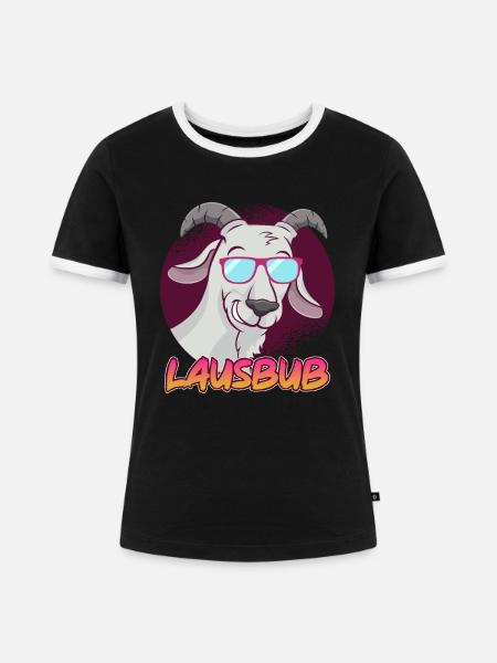 Lausbub - Frauen Kontrast-T-Shirt - Schwarz/Weiß