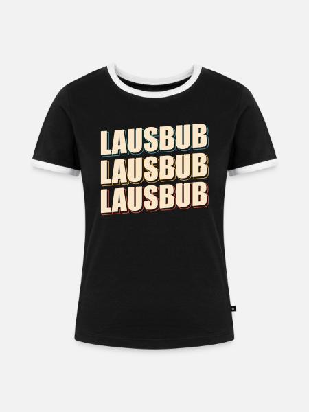 Lausbub Lausbube - Frauen Kontrast-T-Shirt - Schwarz/Weiß