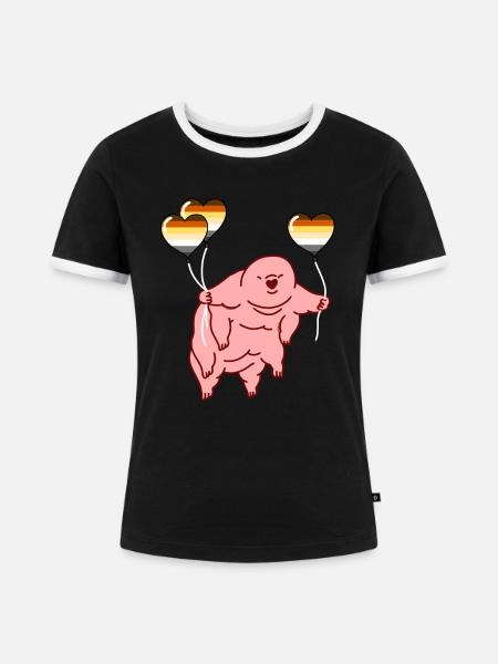 Bärtierchen Ballon Gay Bear Pride - Frauen Kontrast-T-Shirt - Schwarz/Weiß