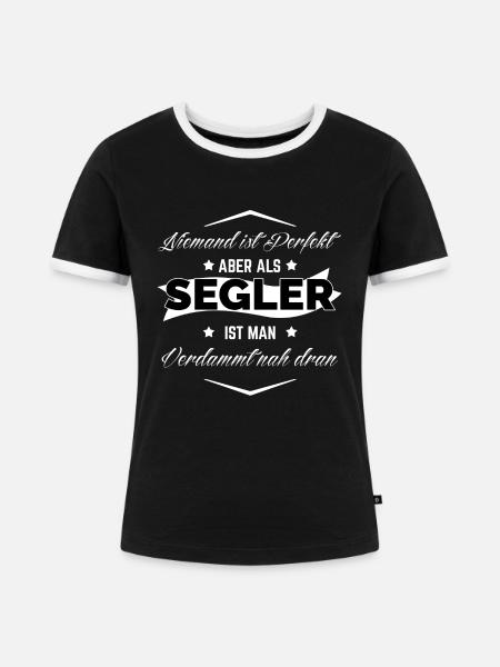 SEGLER - Frauen Kontrast-T-Shirt - Schwarz/Weiß