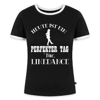 Linedance - Frauen Kontrast-T-Shirt - Schwarz/Weiß - Vorne - Selfina (174cm)