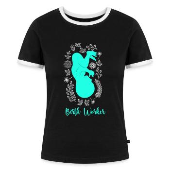 Geburtshelfer ich bin eine Hebamme - Frauen Kontrast-T-Shirt - Schwarz/Weiß - Vorne - Selfina (174cm)