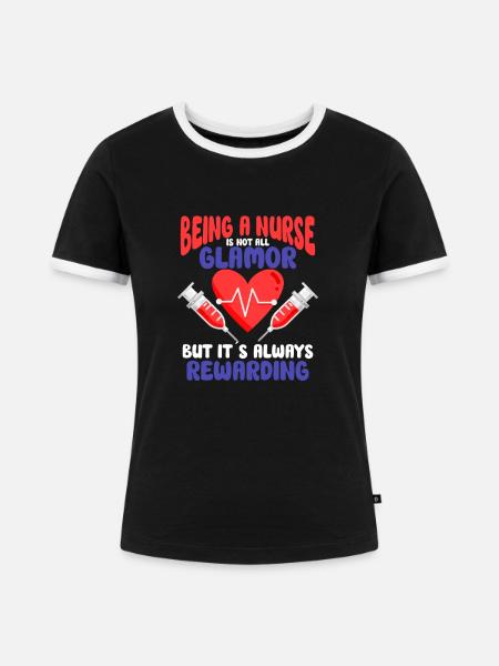 Krankenschwester Krankenpflege Klinik Sanitäter - Frauen Kontrast-T-Shirt - Schwarz/Weiß