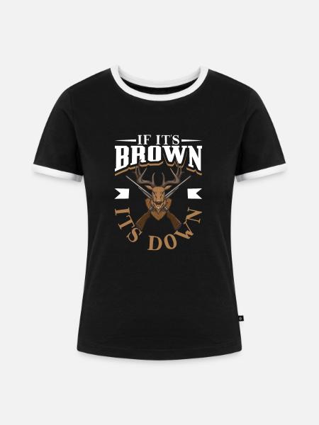 Hirschjagd Hirschjäger Jagdsaison Bockjagd - Frauen Kontrast-T-Shirt - Schwarz/Weiß