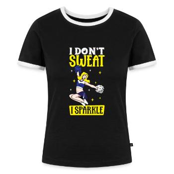 Cheerleading Cheer Zitat Fußballstadion Tanz - Frauen Kontrast-T-Shirt - Schwarz/Weiß - Vorne - Selfina (174cm)