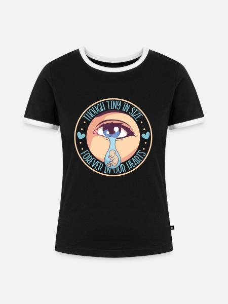 Säuglingsverlust, Fehlgeburt, Bewusstsein, - Frauen Kontrast-T-Shirt - Schwarz/Weiß