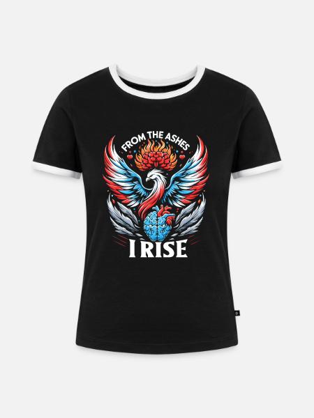 Schlaganfall-überlebende Schlaganfall-bewusstsein - Frauen Kontrast-T-Shirt - Schwarz/Weiß