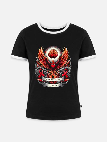 Schlaganfall-überlebende Schlaganfall-bewusstsein - Frauen Kontrast-T-Shirt - Schwarz/Weiß