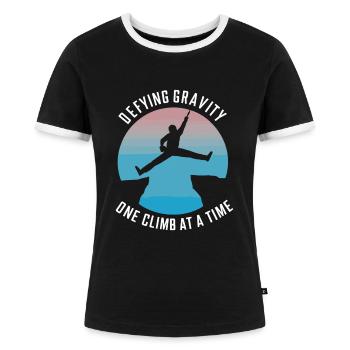 Klettern Outdoor-abenteuer Bouldern - Frauen Kontrast-T-Shirt - Schwarz/Weiß - Vorne - Selfina (174cm)