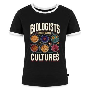 Microbiologist Microbiology Lab Staph Biology - Frauen Kontrast-T-Shirt - Schwarz/Weiß - Vorne - Selfina (174cm)