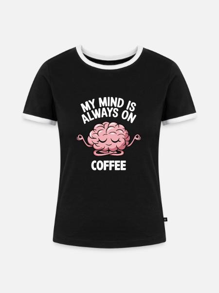 Kaffeeliebhaber, Koffeinsüchtiger Und - Frauen Kontrast-T-Shirt - Schwarz/Weiß