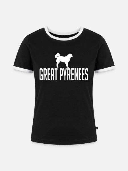 Great Pyrenees Hunderasse Hunde Wilsigns - Frauen Kontrast-T-Shirt - Schwarz/Weiß