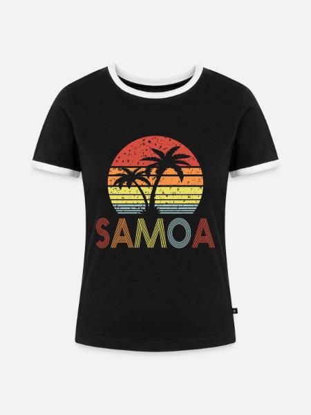 Samoa - Frauen Kontrast-T-Shirt - Schwarz/Weiß