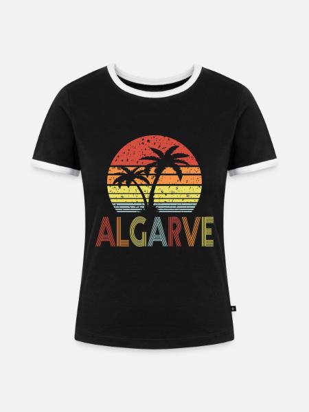 Algarve - Frauen Kontrast-T-Shirt - Schwarz/Weiß