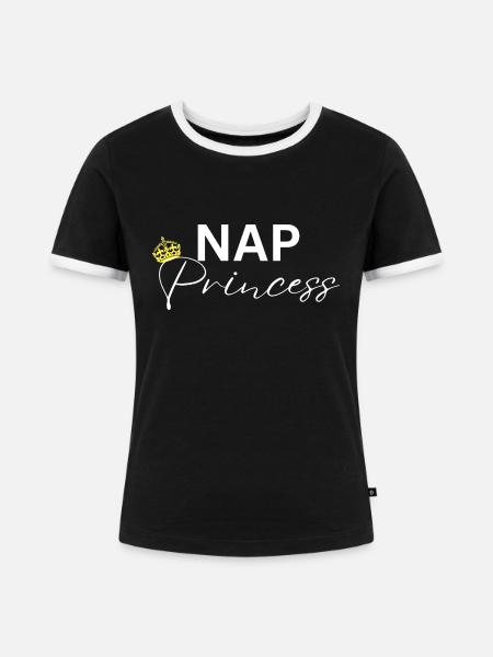 Nap Princess - Frauen Kontrast-T-Shirt - Schwarz/Weiß