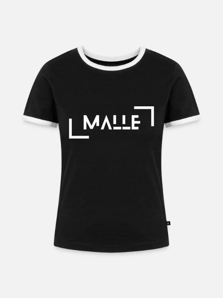 Malle - Frauen Kontrast-T-Shirt - Schwarz/Weiß