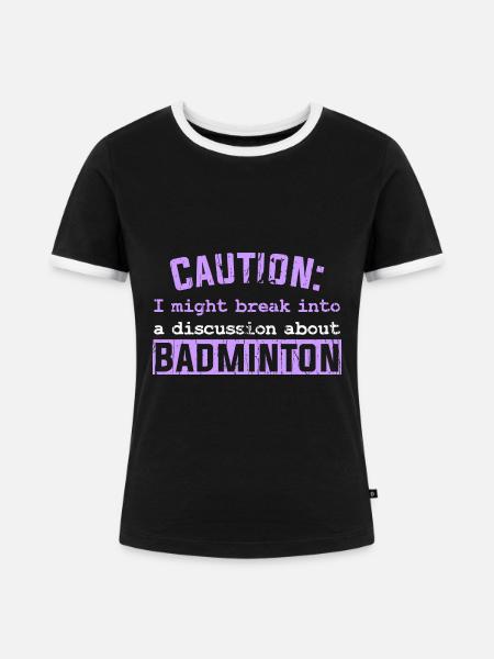 Caution - Frauen Kontrast-T-Shirt - Schwarz/Weiß