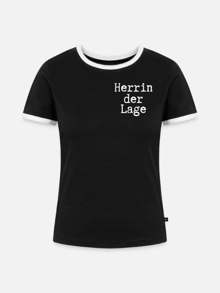 Herrin der Lage - Frauen Kontrast-T-Shirt - Schwarz/Weiß