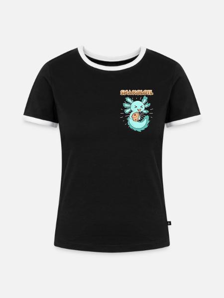 Snaxolotl Axolotl - Frauen Kontrast-T-Shirt - Schwarz/Weiß