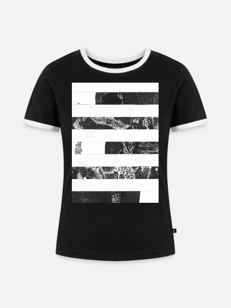Streifen schwarz weiß - Frauen Kontrast-T-Shirt - Schwarz/Weiß