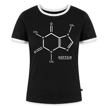 KOFFEIN PRONAP - Frauen Kontrast-T-Shirt - Schwarz/Weiß - Vorne - Selfina (174cm)