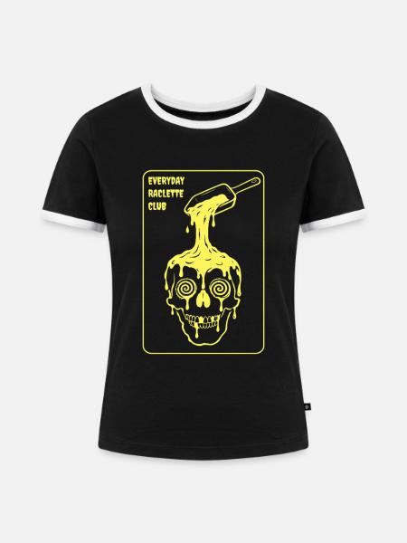 Everyday Raclette Club - Frauen Kontrast-T-Shirt - Schwarz/Weiß