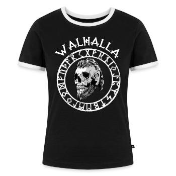 Walhalla - Frauen Kontrast-T-Shirt - Schwarz/Weiß - Vorne - Selfina (174cm)