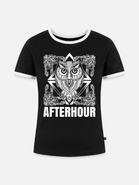 Afterhour - Frauen Kontrast-T-Shirt - Schwarz/Weiß