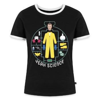 Breaking Bad Jesse Pinkman Modellfigur - Frauen Kontrast-T-Shirt - Schwarz/Weiß - Vorne - Selfina (174cm)