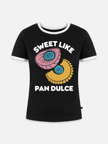 Süßes Design für Pan Dulce - Frauen Kontrast-T-Shirt - Schwarz/Weiß