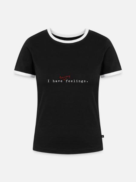 Ich habe Gefühle - Frauen Kontrast-T-Shirt - Schwarz/Weiß