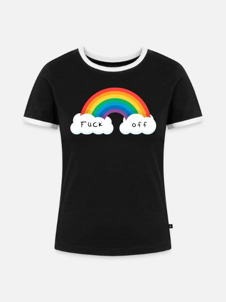 FUCK OFF - Frauen Kontrast-T-Shirt - Schwarz/Weiß