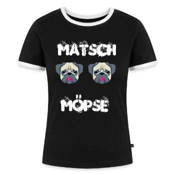Matsch Möpse - Frauen Kontrast-T-Shirt - Schwarz/Weiß - Vorne - Selfina (174cm)