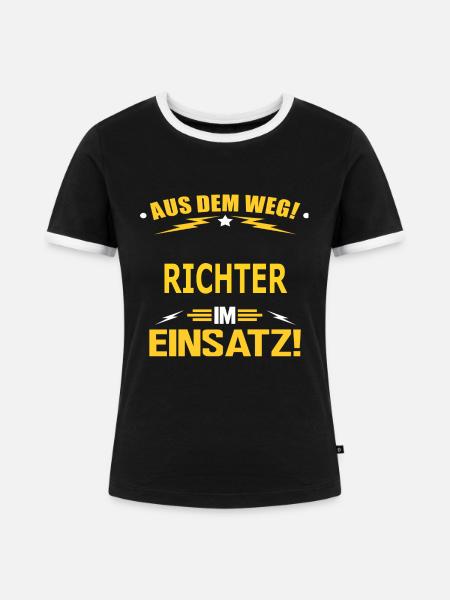 RICHTER - Frauen Kontrast-T-Shirt - Schwarz/Weiß